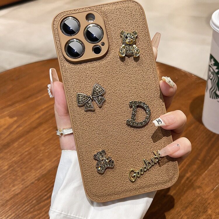iPhone15スマホケース｜新作・レザー風・レトロ・クマ・iPhone13用・保護ケース・iPhone14 Pro Max用|undefined