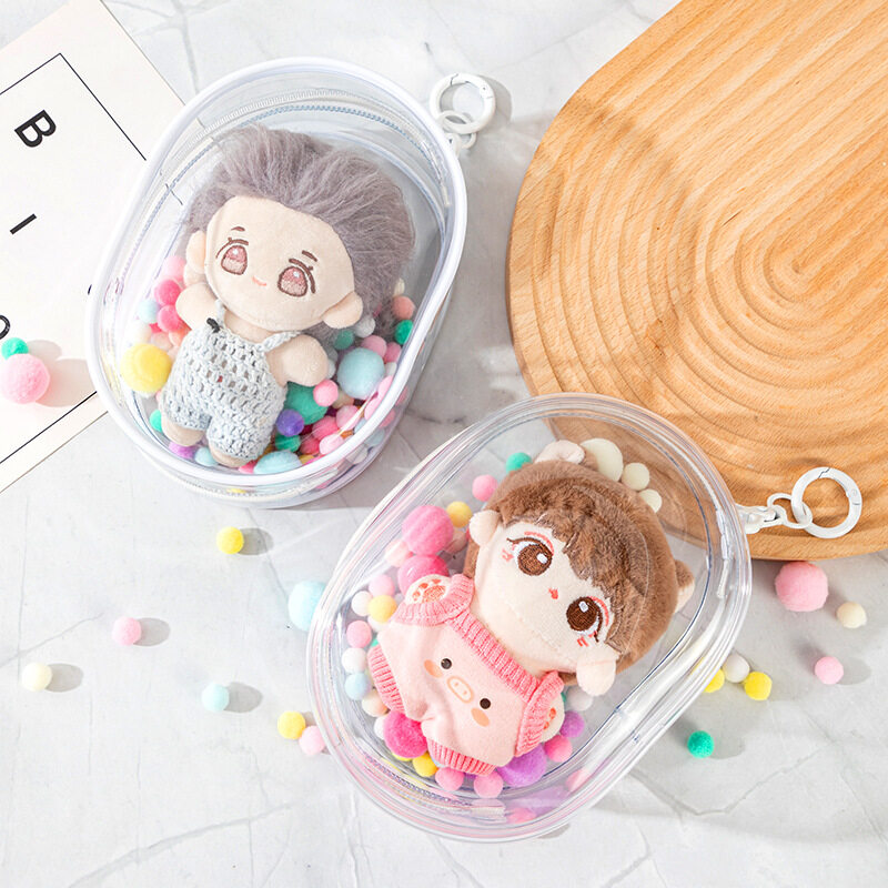 痛バッグ｜15cm・コットンぬいぐるみ入れ・かわいい・収納バッグ・PVC・丸型・お出かけバッグ|undefined