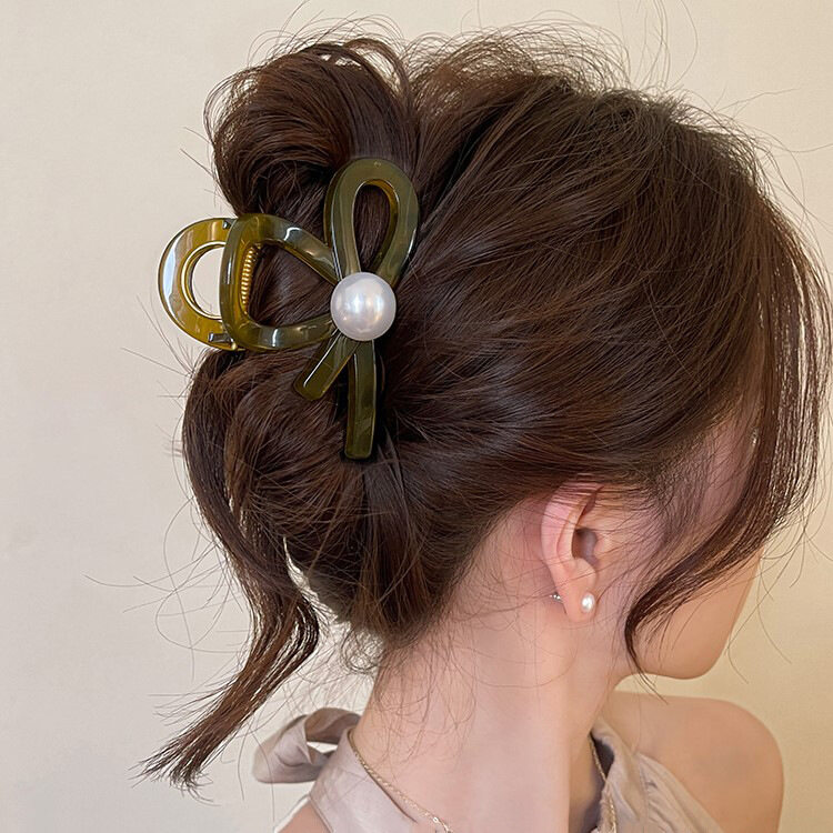 ヘアクリップ｜パール・クロス・ヘアクリップ・後頭部用・新作・シンプル・おしゃれ・多機能・シャーククリップ|undefined