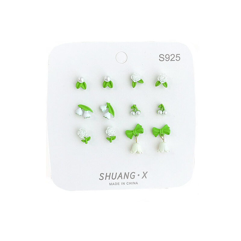 ピアスセット ｜ シルバーピアス・6点セット・小さくてかわいい・学生向け・森系・清新・甘い|undefined