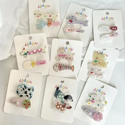 ヘアクリップ｜カラフル・かわいい・小犬・前髪・サイドクリップ・新作・ヘアアクセサリー