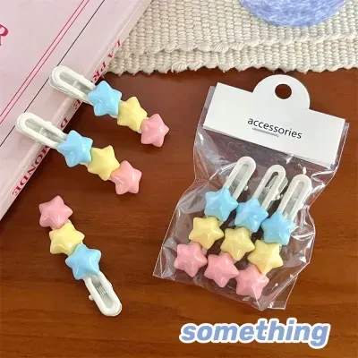 YOOYOOTOWN ヘアクリップ｜カラフル・かわいい・星型・セット・前髪・サイドクリップ・ヘアアクセサリー