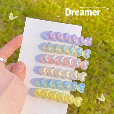 YOOYOOTOWN 風人魚姫・ハート型ヘアクリップ・甘くてクール・気質・前髪クリップ・サイドクリップ・トップクリップ・ヘアアクセサリー