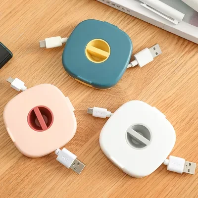 データケーブル収納ボックス｜スマホ充電ケーブル・巻き取り器・スマホスタンド・持ち運び便利・イヤホン整理ボックス