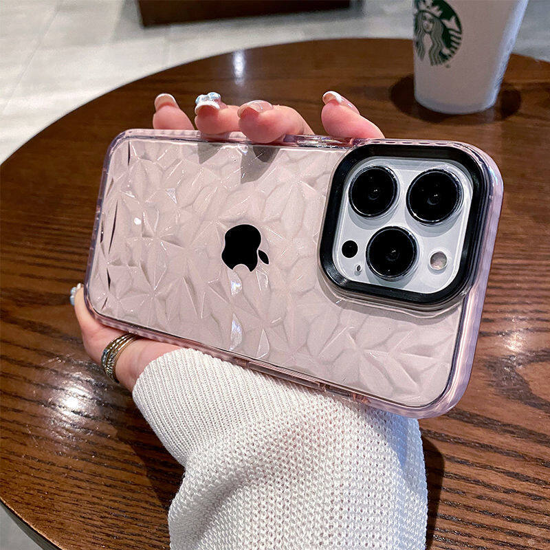 iPhone16Pro Max対応スマホケース｜透明スマホケース・新型・14・15・保護カバー・防落下・ダイヤモンド模様・ラグジュアリー|undefined