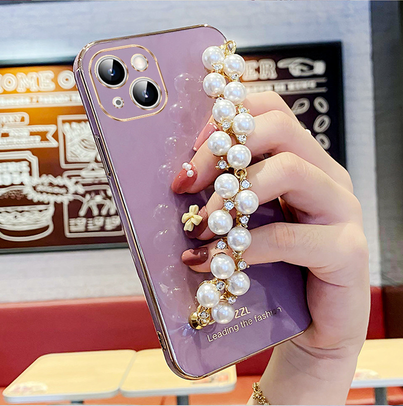 iPhone16対応スマホケース｜シリコンケース・フルカバー・iPhone15ProMax・クリエイティブ・トレンド・パールブレスレット|undefined