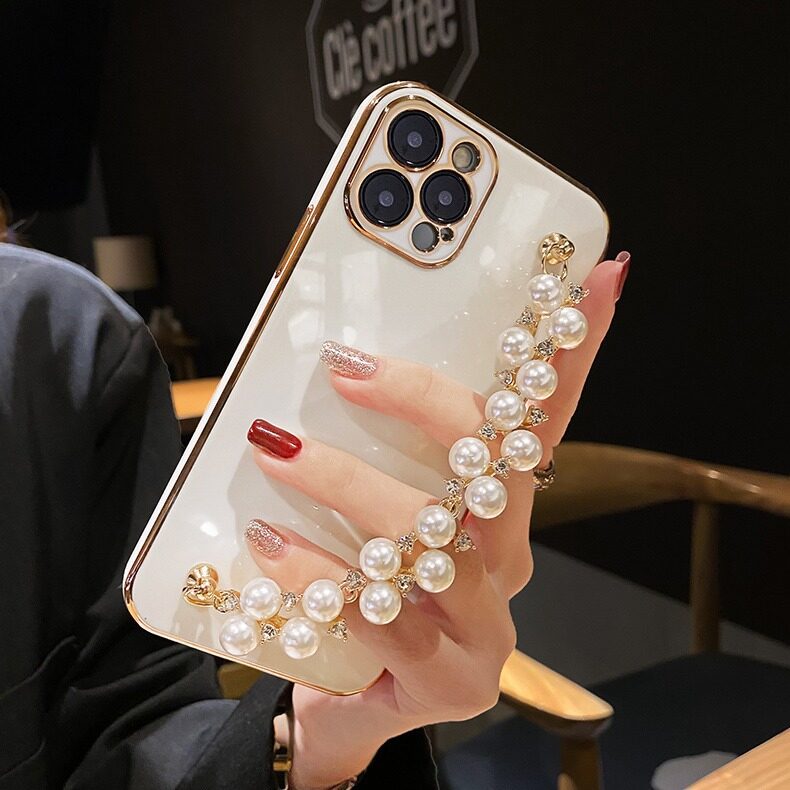 iPhone16対応スマホケース｜シリコンケース・フルカバー・iPhone15ProMax・クリエイティブ・トレンド・パールブレスレット|undefined