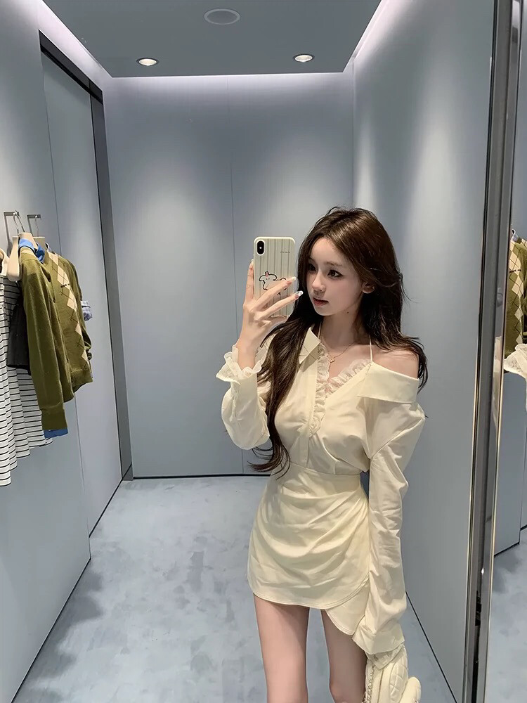 ワンピース｜日本のトレンド・女性に人気・秋冬のスタイル・流行の服・露肩・長袖・シャツ・ドレス|undefined