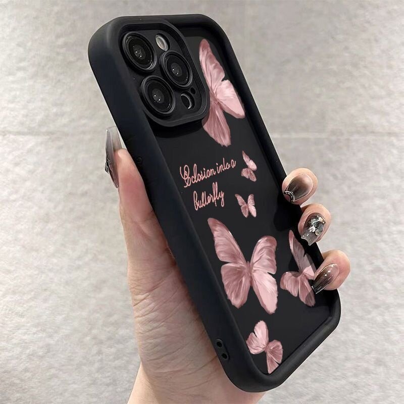 スマホケース高級｜バタフライ・iPhone 15 Pro Max・ 14 Plus・13・ソフト・シリコン・全包・iPhone 12 Mini|undefined