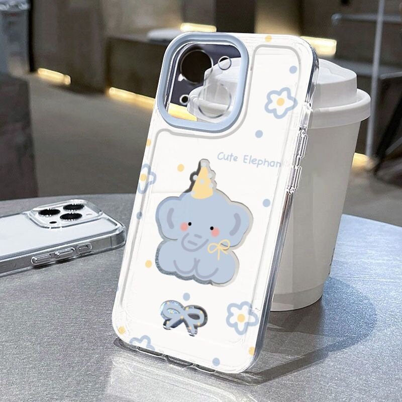 ブルー小象スマホケース｜iPhone15プロマックス・スマホケース・全包・ソフト・新型・対応・iPhone13・14・12・8P・11・XR・XS|undefined