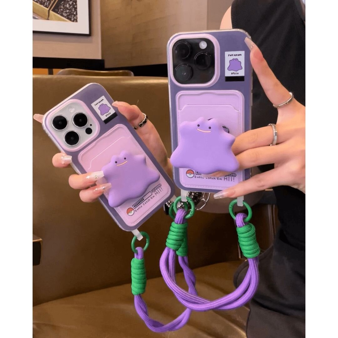 パープル精霊デザインスマホケース｜iPhone 15 Pro Max対応・iPhone 14 Plus/13 Mini対応・カードポケット付き|undefined