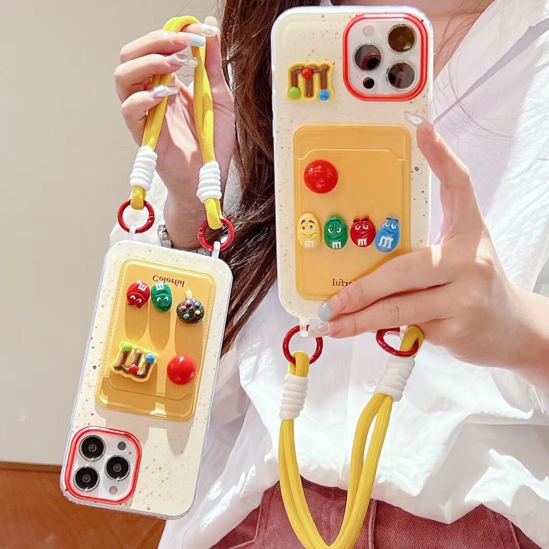 M豆カードケース｜iPhone13対応・Apple14新作・15 Pro Max・ストラップ付き・12対応・可愛い・おしゃれ・ユニーク|undefined
