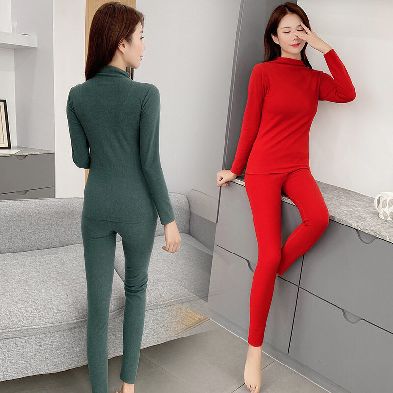 インナーセット｜シンプル・秋冬・暖かい・ハイネック・スリムフィット・無地・2点セット|undefined