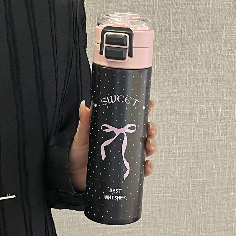 保温タンブラー｜保冷・ステンレス・ストロー付き・リボンデザイン・可愛い・アウトドア・おしゃれ・500ml|undefined