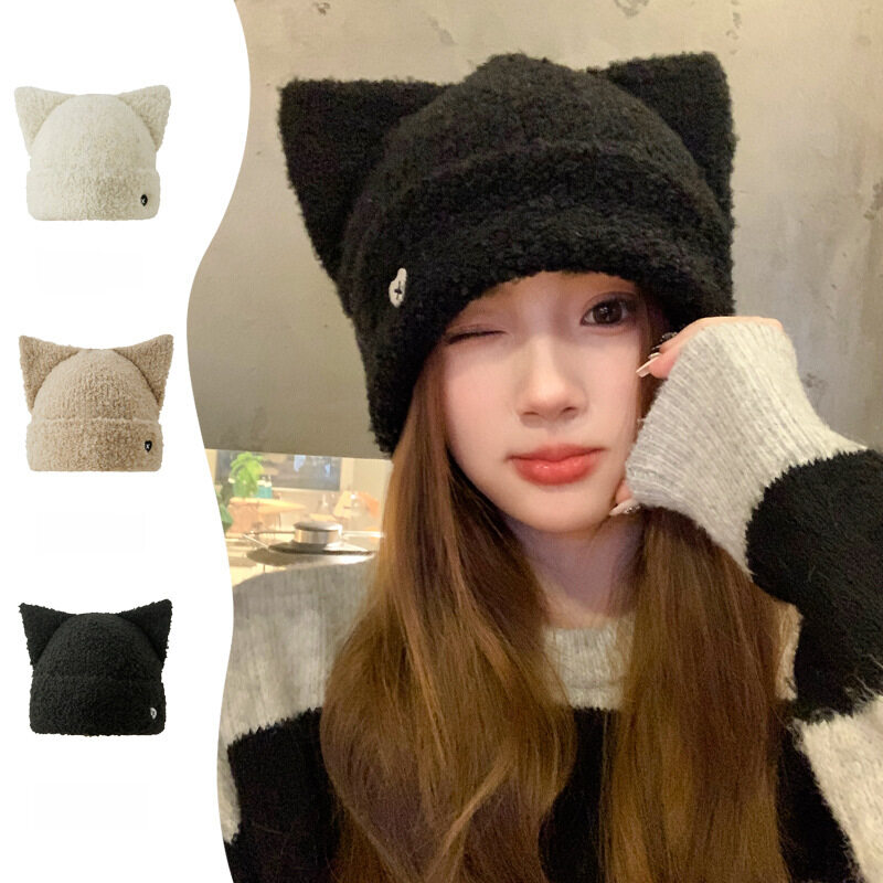 ニット帽｜カートゥーン・かわいい・猫耳・秋冬・保温・耳あて・ハート・フード|undefined