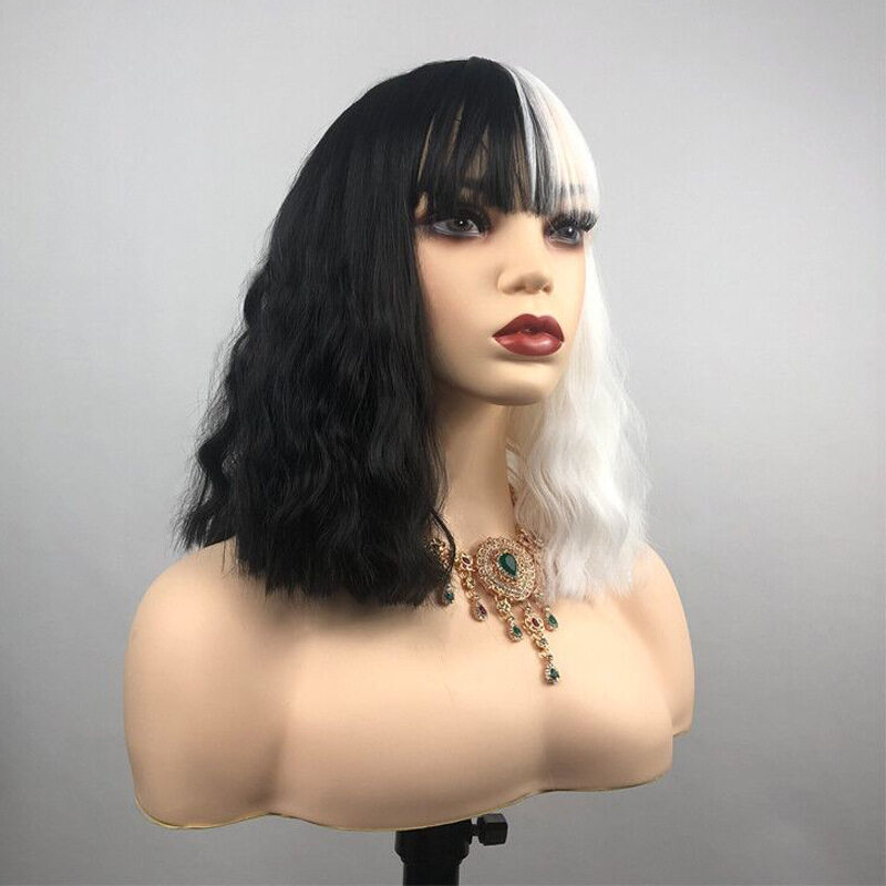 ウィッグ｜黒白・Cruella・クルエラ・魔女・コスプレ・ロング・カール・ハロウィン・ファッション・高級感|undefined
