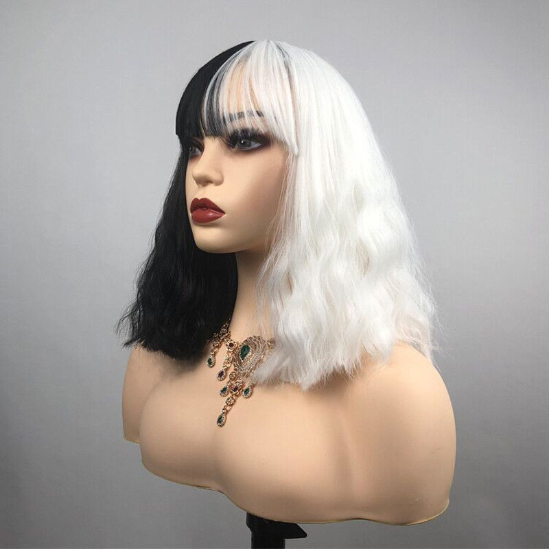 ウィッグ｜黒白・Cruella・クルエラ・魔女・コスプレ・ロング・カール・ハロウィン・ファッション・高級感|undefined
