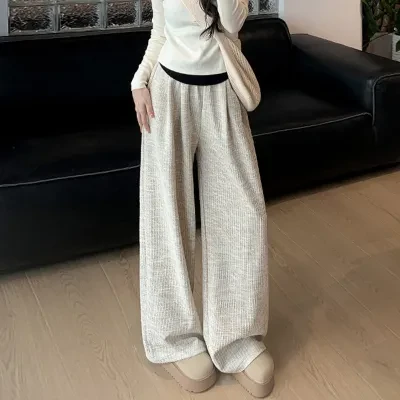 カジュアルパンツ｜ファッション・秋冬・ハイウエスト・ドレープ感・ワイドパンツ・リラックス感・トップス