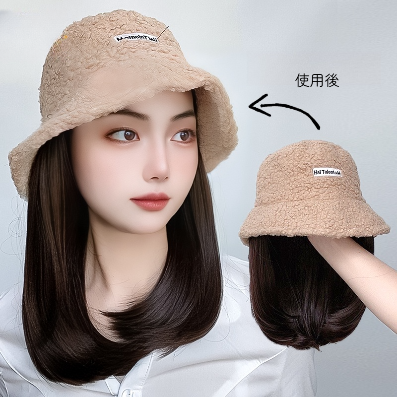 ウィッグ｜ショート・ボブスタイル・フルウィッグ・帽子付き・秋冬・ファッション・ストレート|undefined