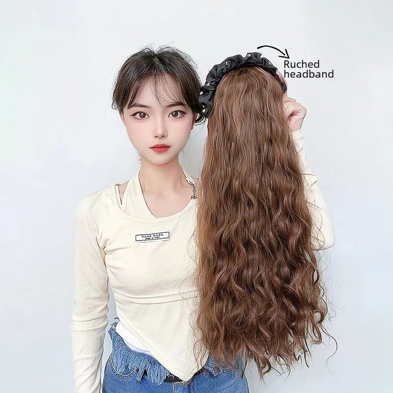 ウィッグ｜ロングヘア・ヘアバンド・ストーン付き・フリル・ハーフウィッグ・カール・エクステ|undefined