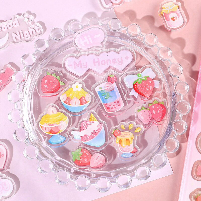 『Happy Shake』アクリルシェイカー｜花シリーズ・カードケース装飾・トレカ収納のDIY素材・缶バッジ飾り・かわいい・推し活・シャカシャカパーツ|undefined