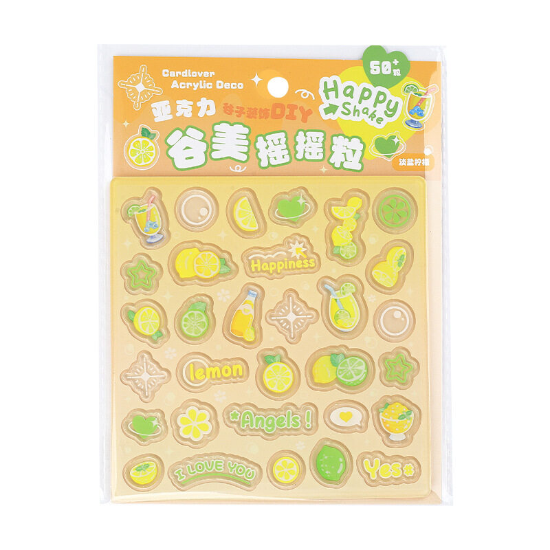 『Happy Shake』アクリルシェイカー｜花シリーズ・カードケース装飾・トレカ収納のDIY素材・缶バッジ飾り・かわいい・推し活・シャカシャカパーツ|undefined