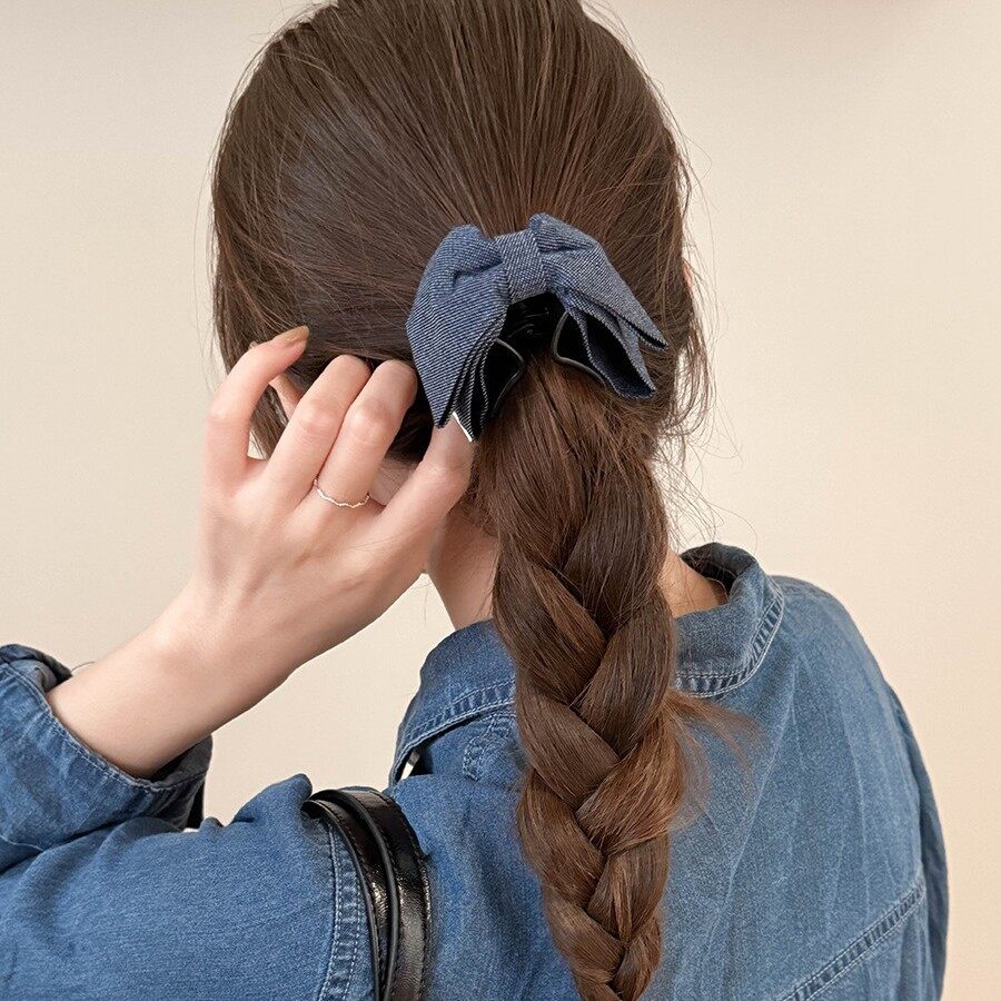 ヘアクリップ｜バタフライ・デニム・シンプル・ポニーテール・まとめ髪・シャーククリップ|undefined