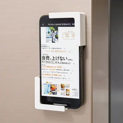 マグネット式スタンド｜スマホスタンド・タブレットスタンド・壁掛け・収納・便利・冷蔵庫・自由調節