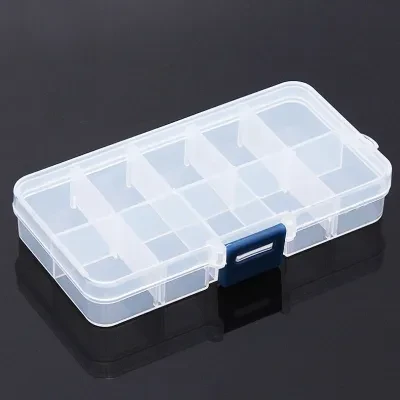 YUSHANG 収納ボックス｜ネイル用品・10格収納ボックス・透明PP素材・パーツ整理・プラスチック