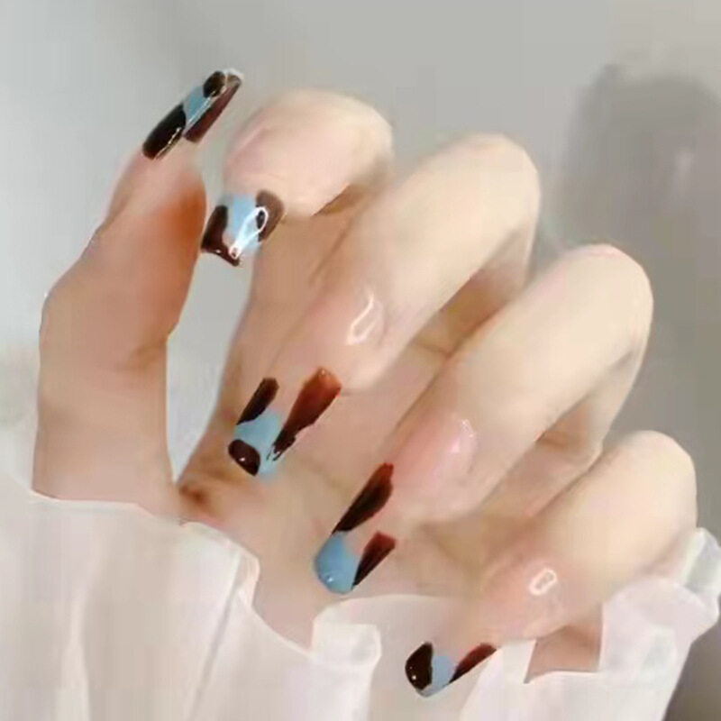 ネイルチップ｜バレエ・ネイル・ロング・フレンチ・ヒョウ柄・着脱可能・ネイルアート|undefined