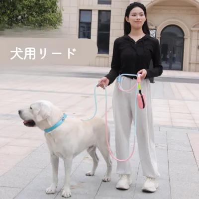 犬用リード｜柔らかいグリップ・散歩用・多色・お出掛け便利