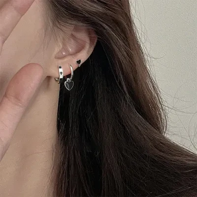 ピアス｜クール・ダーク・デザイン・ミニ・ハート・女性用