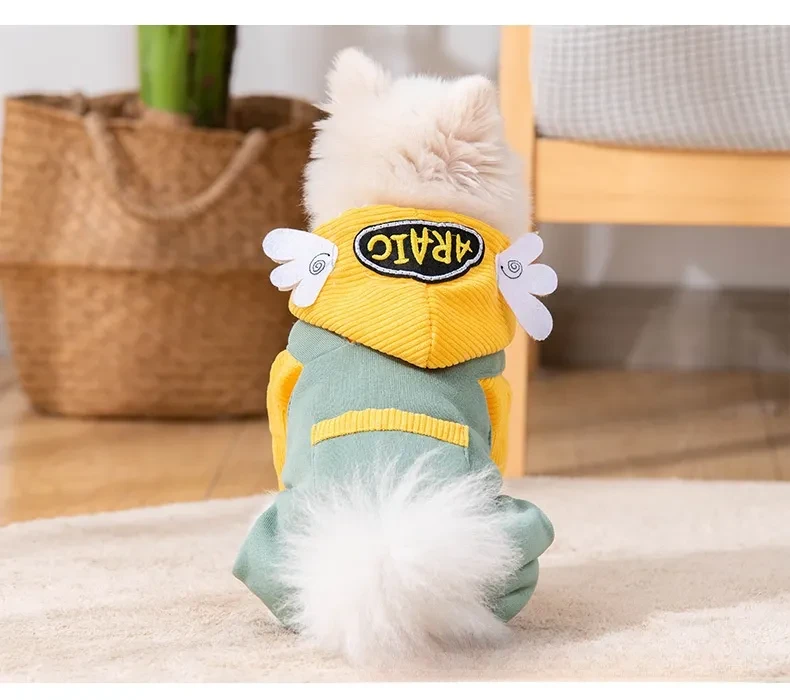 犬服｜秋冬・四足・ペット・小型犬用・ボタンで着脱・可愛い