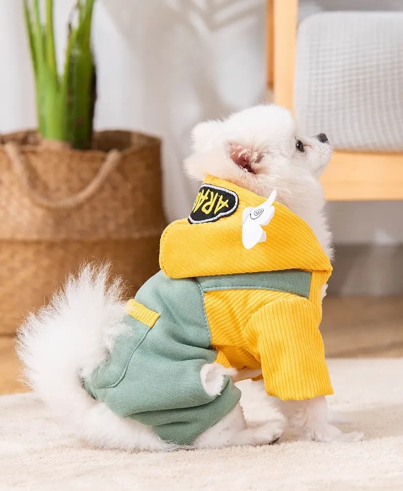 犬服｜秋冬・四足・ペット・小型犬用・ボタンで着脱・可愛い