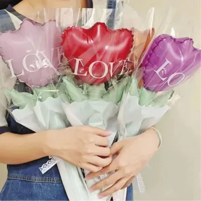 チューリップ型バルーン｜3点セット・可愛い・色鮮やかで長持ち・花束・クリスマスや誕生日や母の日のプレゼントに最適！