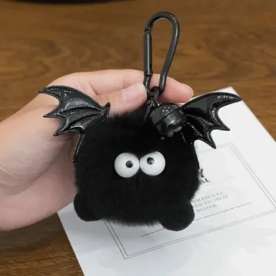 悪魔の玉・キーホルダー｜悪魔のデザイン・ファーボール・かわいい・ウィング・デビル