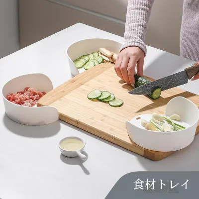 食材トレイ｜壁掛け・食材分類・準備トレイ・スタッキング・片側開口・収納・野菜切り用・2個セット