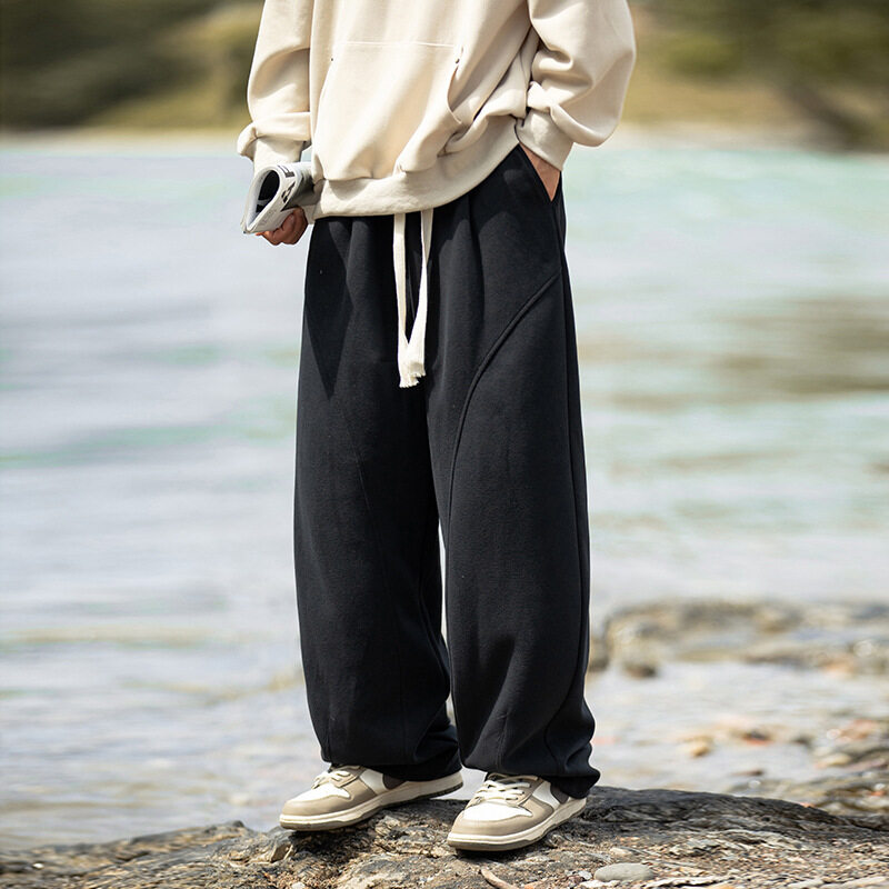 ワイドパンツ｜400G・アーチカットデザイン・秋冬用・高ストリート・ゆったり・ドレープ感・カジュアル|undefined