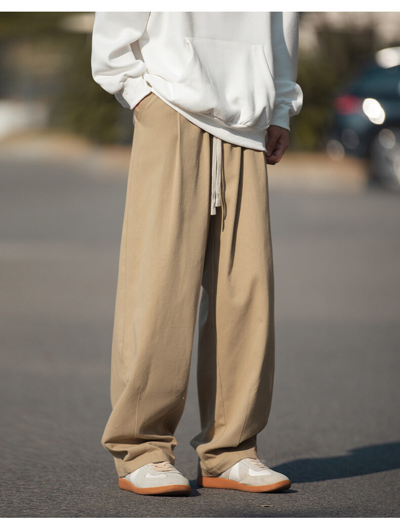 パンツ｜プリーツデザイン・裏起毛・秋用・ヴィンテージ風・ロング・ドレープ感・ゆったり・カジュアル|undefined