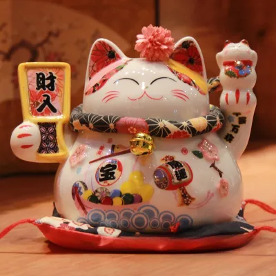 招財猫・陶器製・小物・インテリア・貯金箱・創意・かわいい・和風