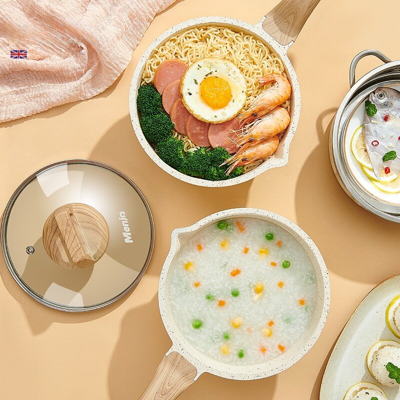 スープ鍋｜麦飯石製・鍋セット・ノンスティック・家庭用・ベビー用・離乳食用・フライパン・多用途|undefined
