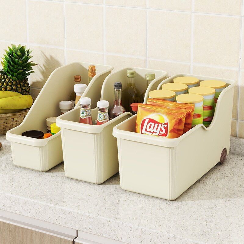 キッチン用品オーガナイザー プラスチック製収納ボックス キャビネット用 シンク下雑貨収納ラック 鍋蓋ホルダー|undefined