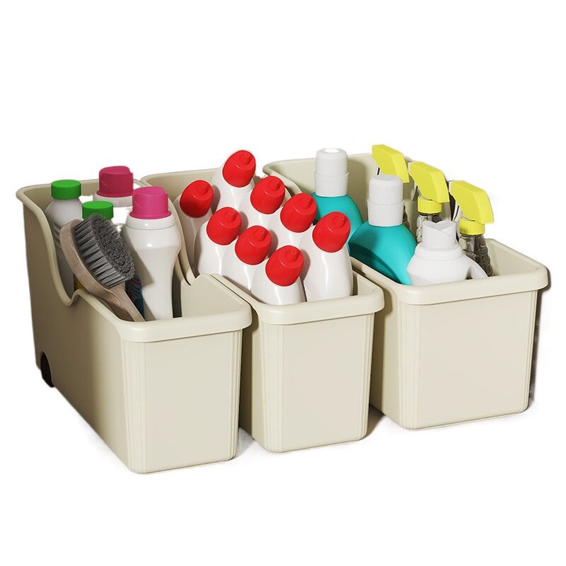 キッチン用品オーガナイザー プラスチック製収納ボックス キャビネット用 シンク下雑貨収納ラック 鍋蓋ホルダー|undefined