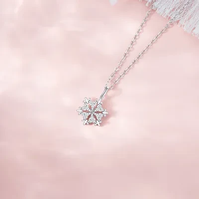 YOOYOOTOWN ネックレス｜オリジナルデザイン・冬・ステンレス・鎖骨・雪モチーフ・ギフト