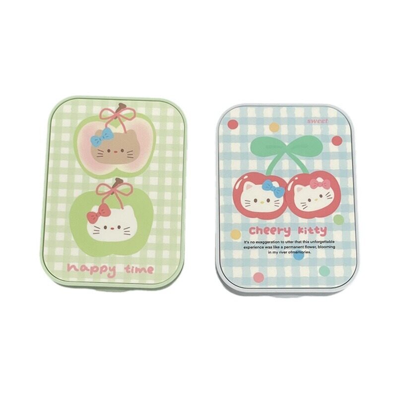 カラコンケース｜可愛い・果物・猫・コンタクトレンズケース・収納ボックス・チェック柄|undefined