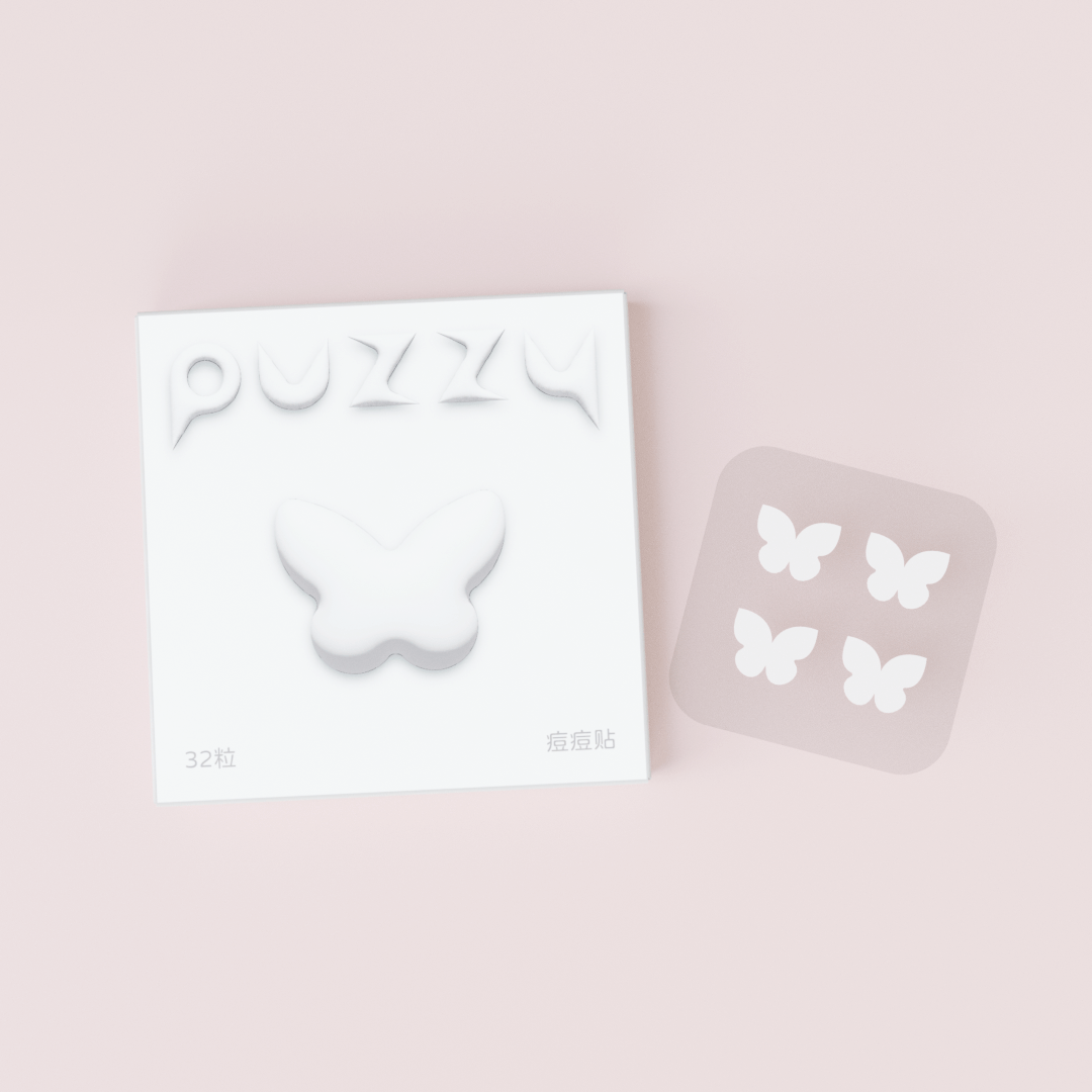 【32粒】Puzzy ニキビパッチ｜白い蝶・可愛い・カバー・ニキビ跡・メイク可能・隔離効果|undefined