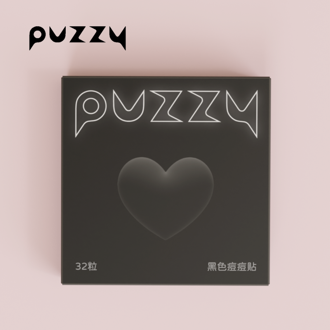 【32粒】Puzzy ニキビパッチ｜ブラックハート・可愛い・カバー・ニキビ跡・メイク可能・肌を守る|undefined