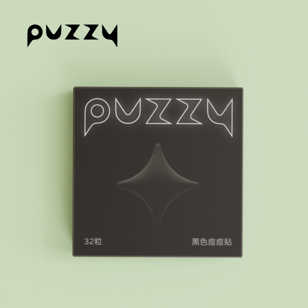 【32粒】Puzzyニキビパッチ｜黒い・四角い星・可愛い・カバー・ニキビ跡・隔離・メイク可能|undefined