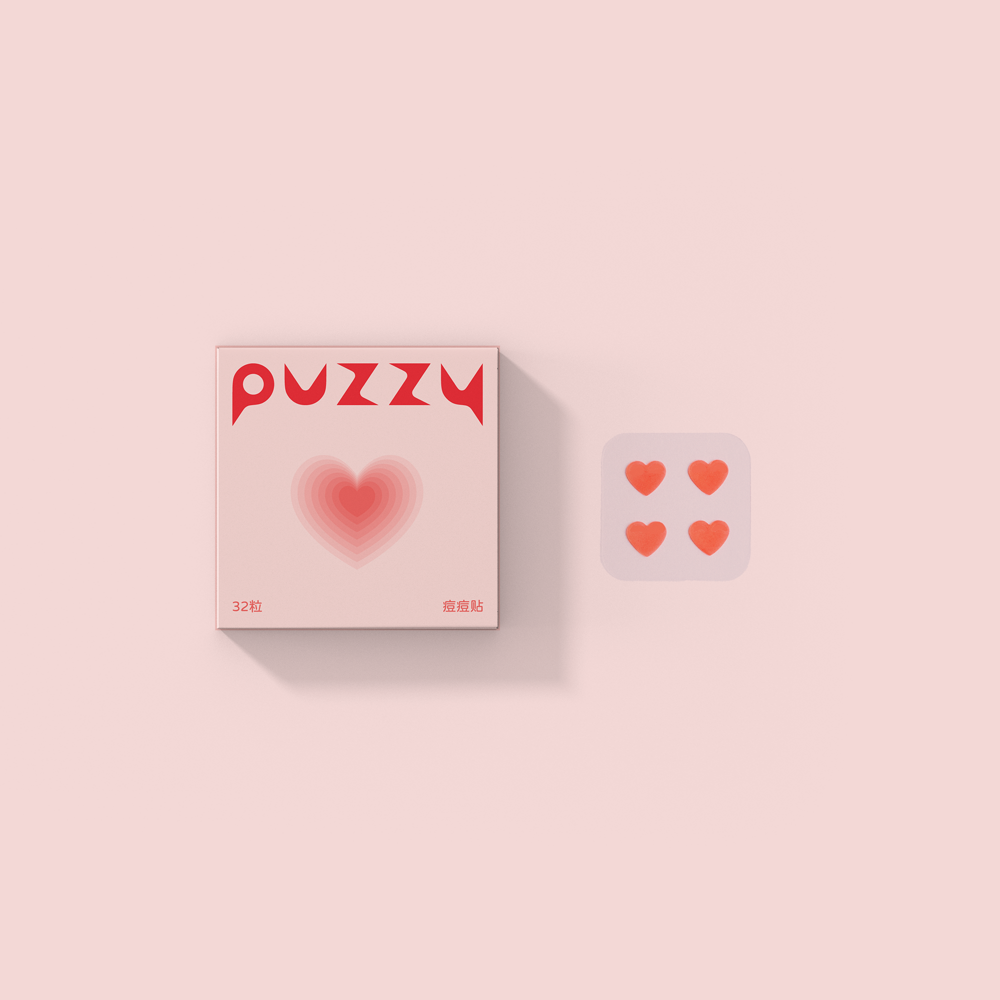 【32粒】Puzzyニキビパッチ｜カラフル・ハート型・カバー・ニキビ跡・メイク可能・かわいい|undefined