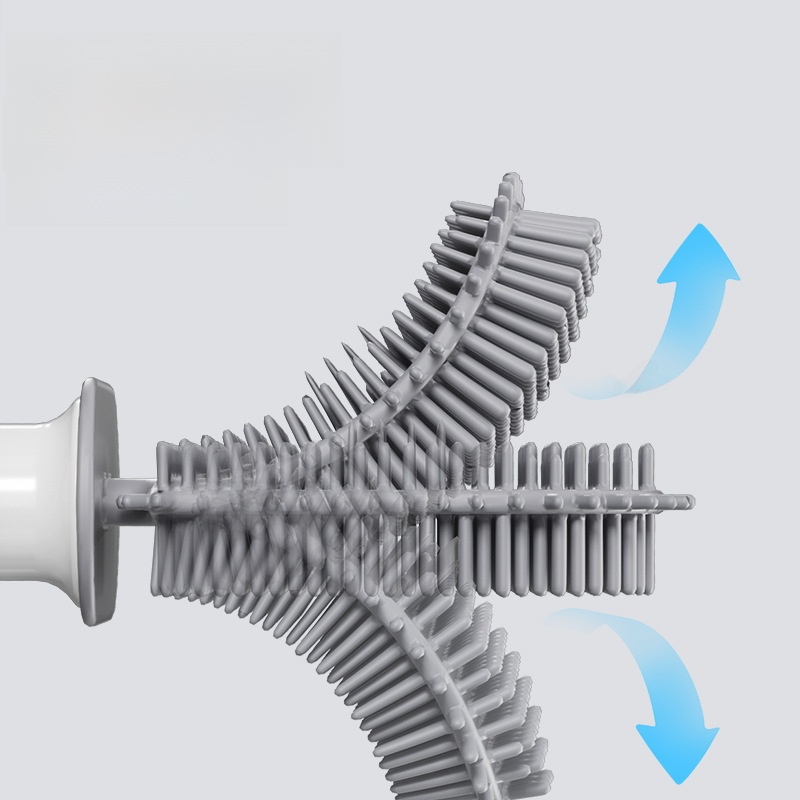 家庭用・シリコン製・トイレブラシ・底座付き・長柄・清掃・壁掛けセット・和式トイレ・多機能・トイレブラシ|undefined